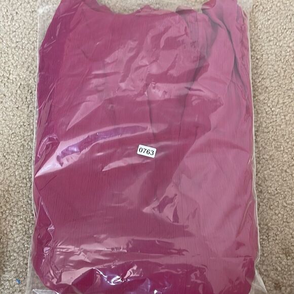 BOBEAU Ruffle Tier Woven Maxi Dress Raspberry Size XS NWOT - Picture 8 of 8